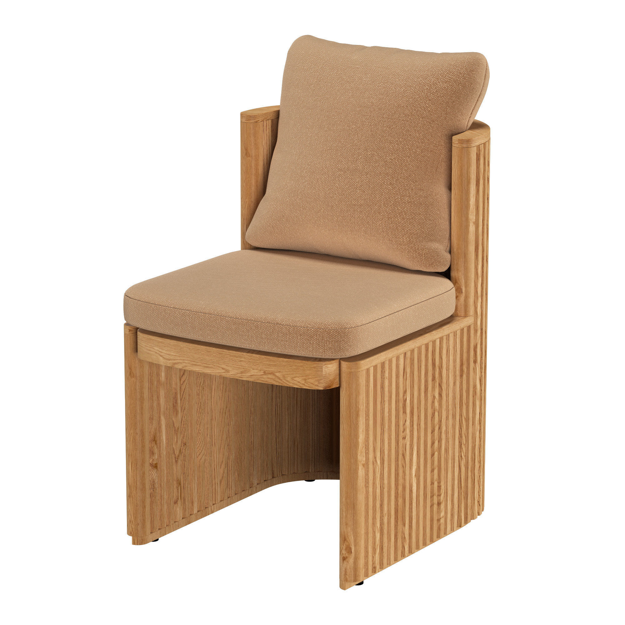 BYRON TEAK OPEN-BASE DINING SIDE CHAIR 3D model_3