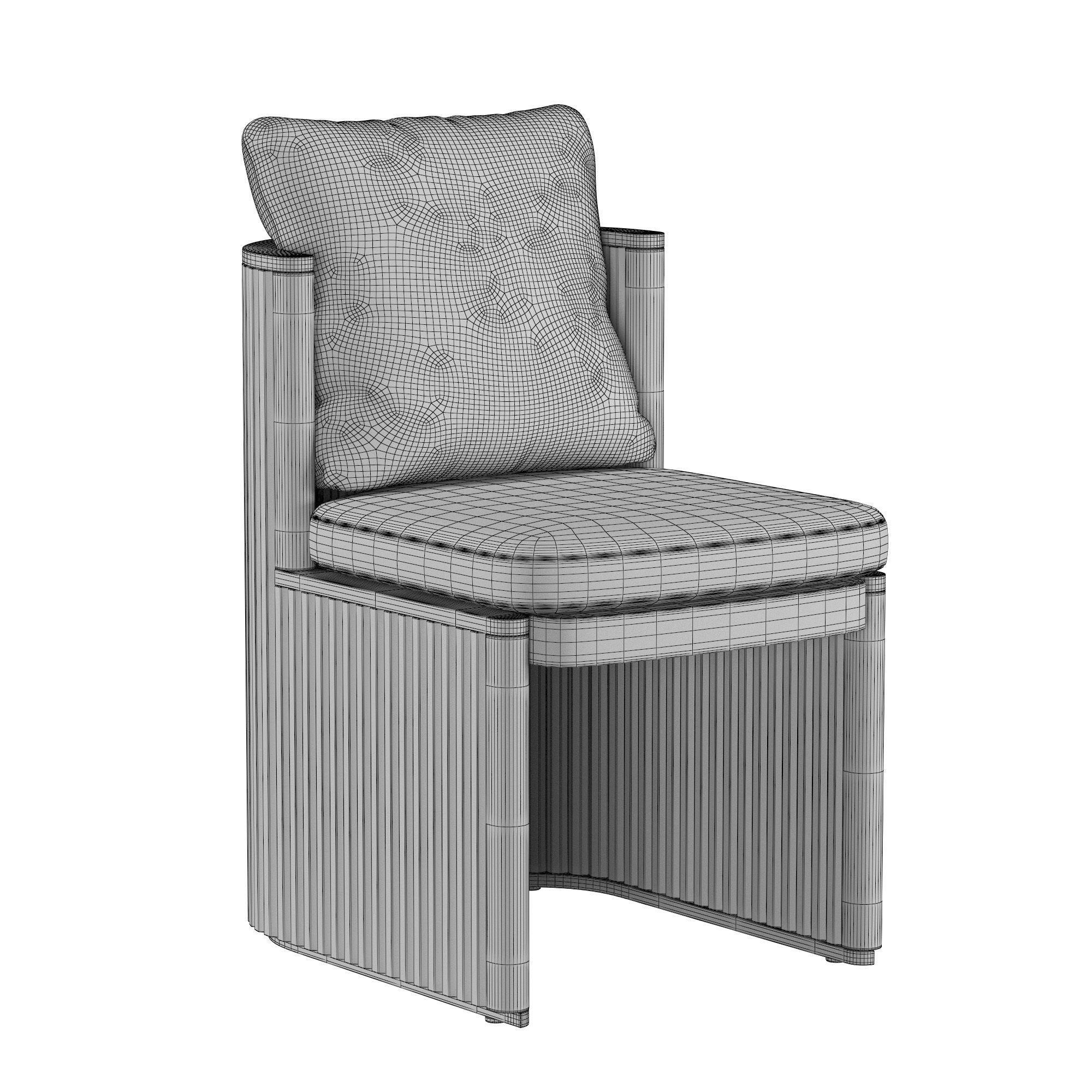 BYRON TEAK OPEN-BASE DINING SIDE CHAIR 3D model_6