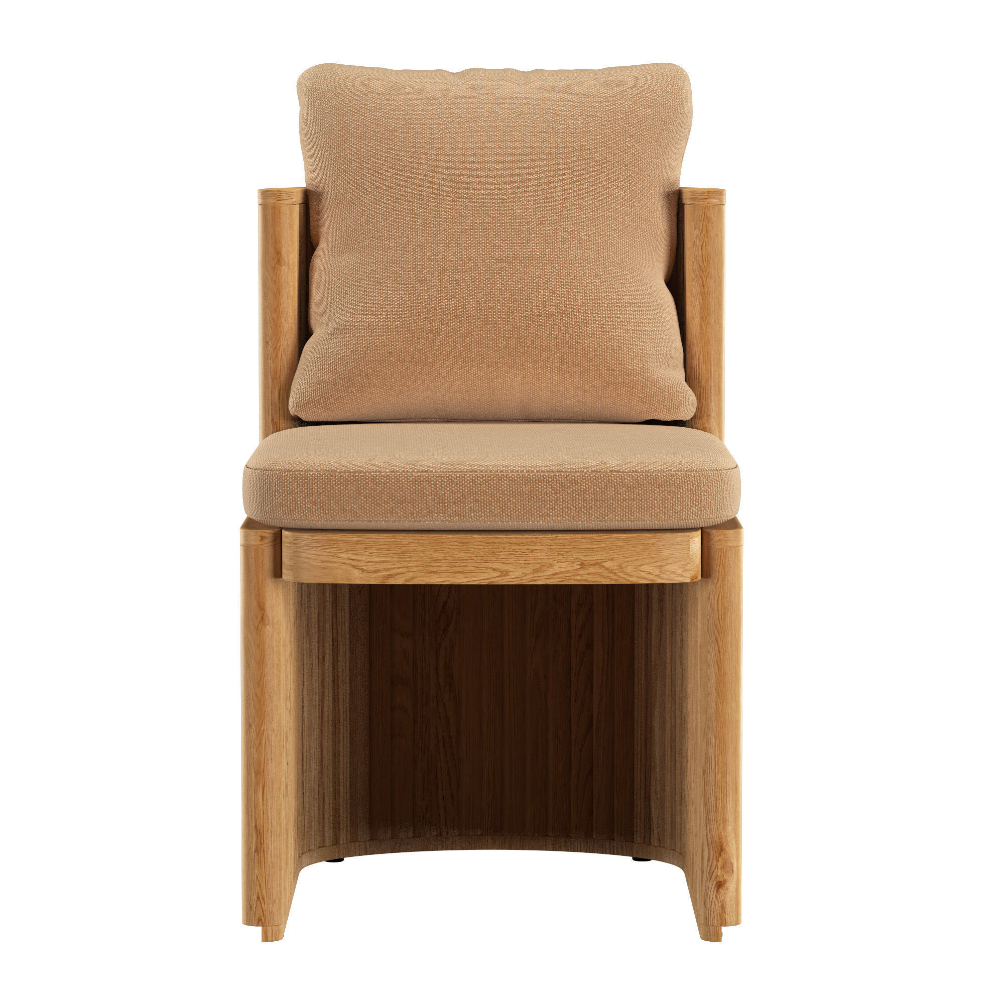 BYRON TEAK OPEN-BASE DINING SIDE CHAIR 3D model_2