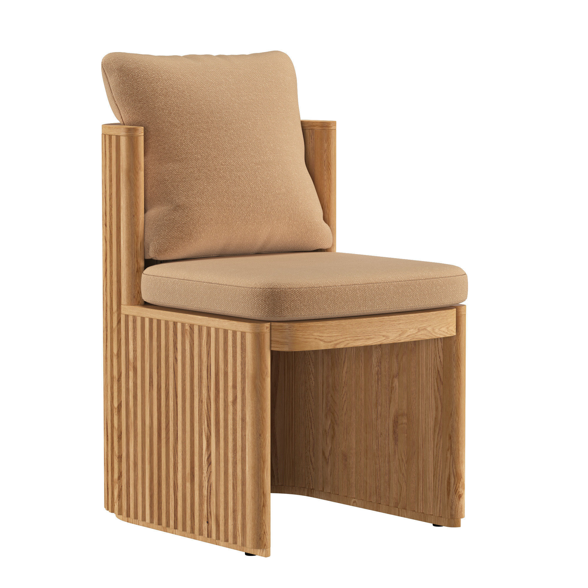 BYRON TEAK OPEN-BASE DINING SIDE CHAIR 3D model_1