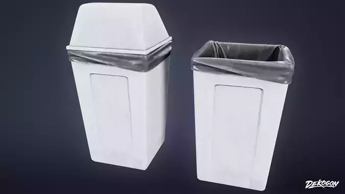 TRASH - Trashcan Set 08 - LOW POLY AND NANITE