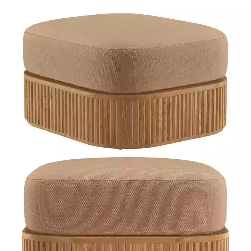 BYRON TEAK OTTOMAN 3D model