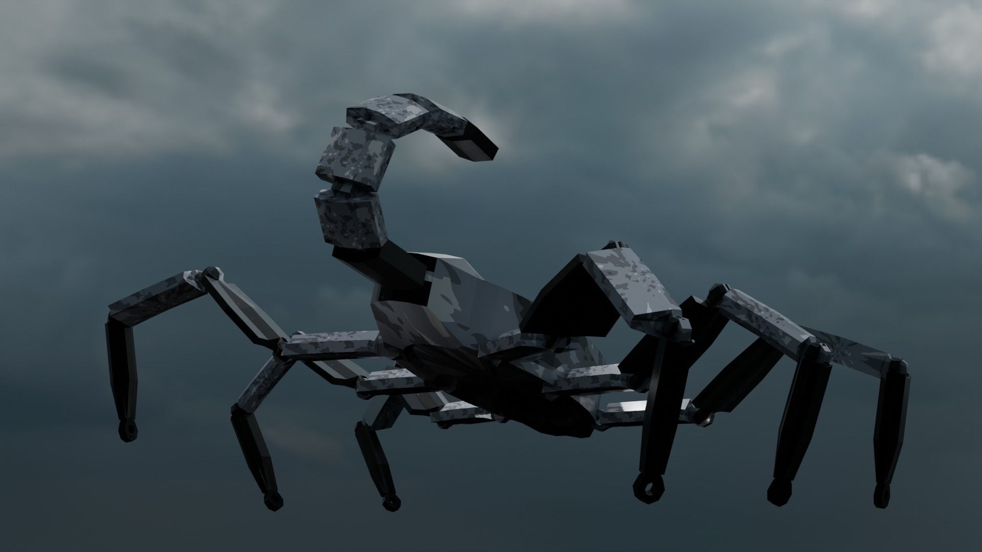 Mechanical Scorpion with Inverse Kinematics  Low-poly 3D model_2