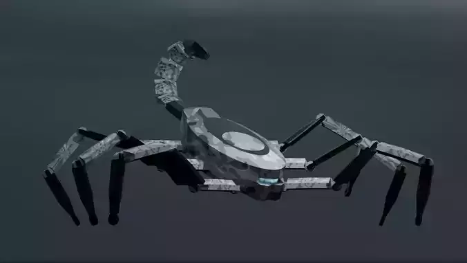 Mechanical Scorpion with Inverse Kinematics  Low-poly 3D model