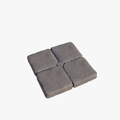 Old paving slabs  Low-poly 3D model