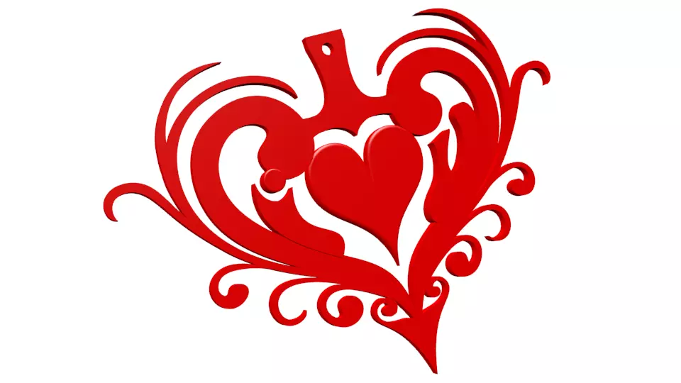 Heart Necklace 3D print model_0