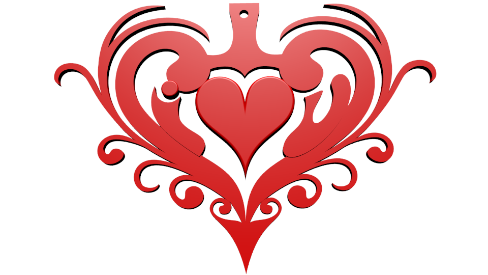 Heart Necklace 3D print model_2