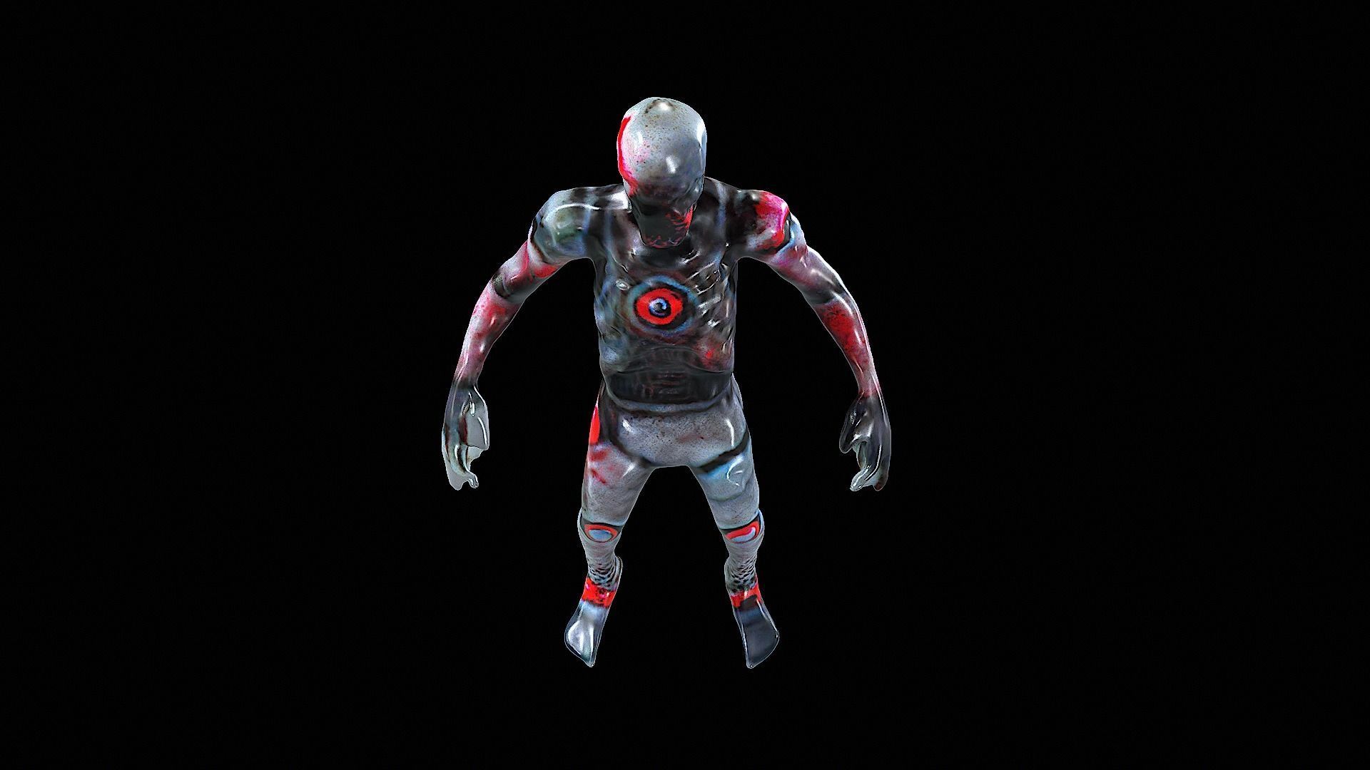 Zombie Creature 3D model_8