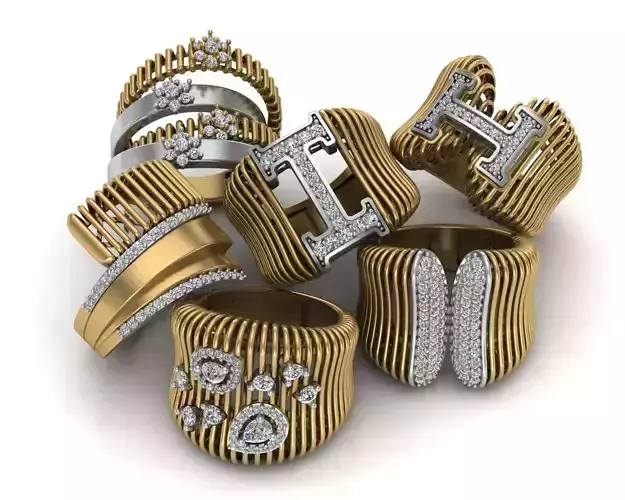 Striped ring 3D print model