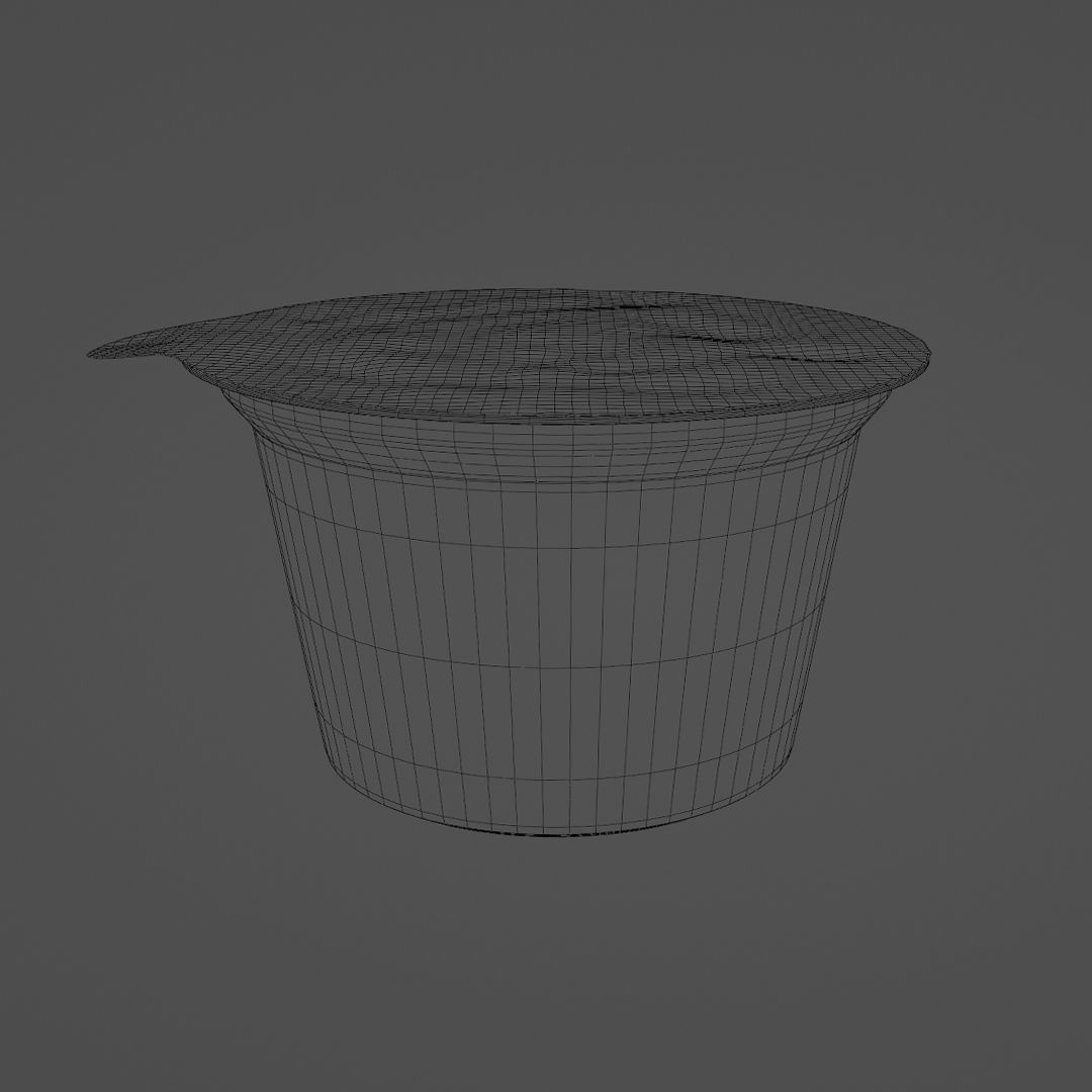 5oz or 150g Yogurt Dairy Container Cup with Foil Top Lid 3D model_6