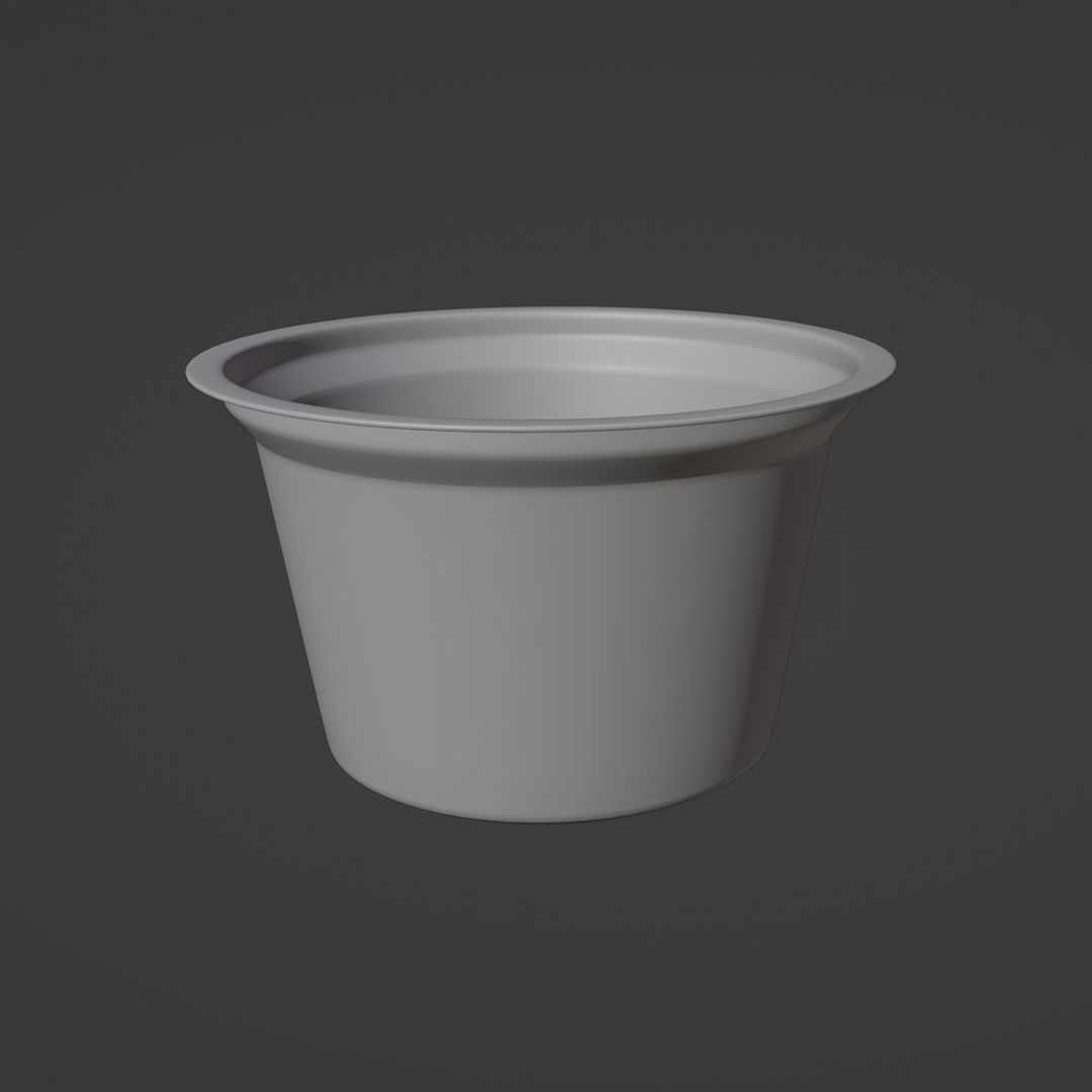5oz or 150g Yogurt Dairy Container Cup with Foil Top Lid 3D model_4