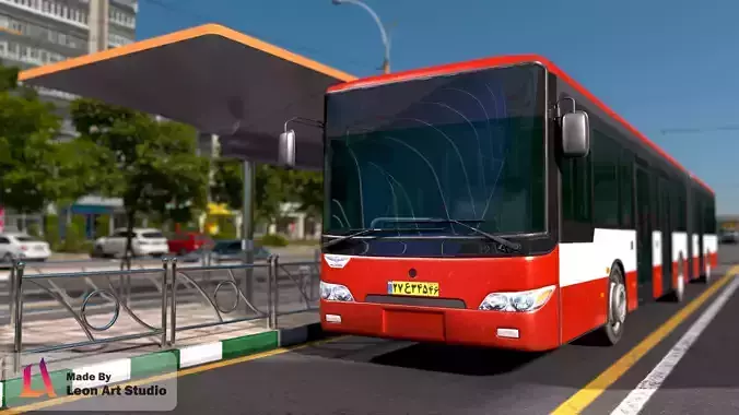  City Bus With interior and Bus Station