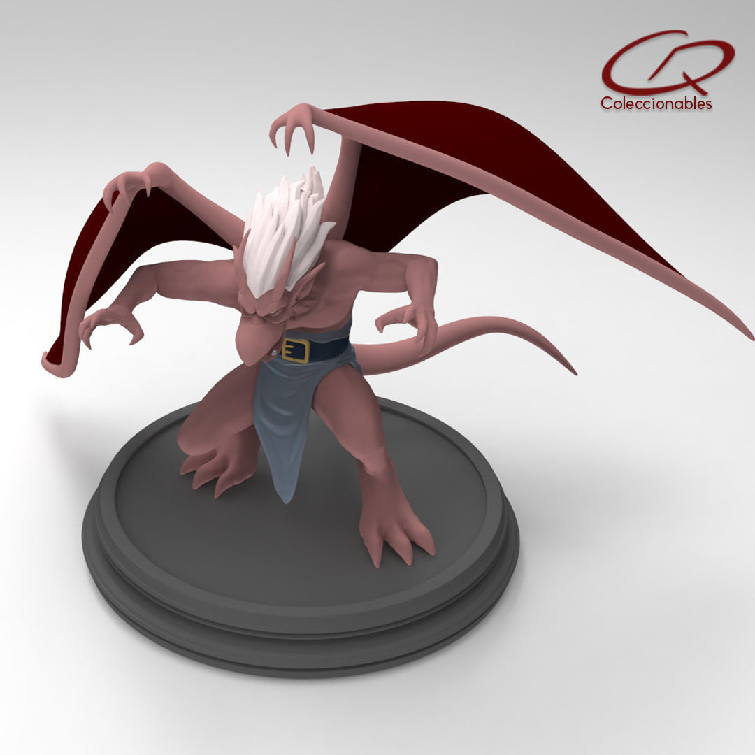 Gargoyles - Brooklyn full figure open wings 3D print model_10