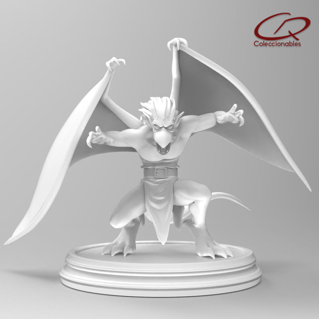 Gargoyles - Brooklyn full figure open wings 3D print model_3