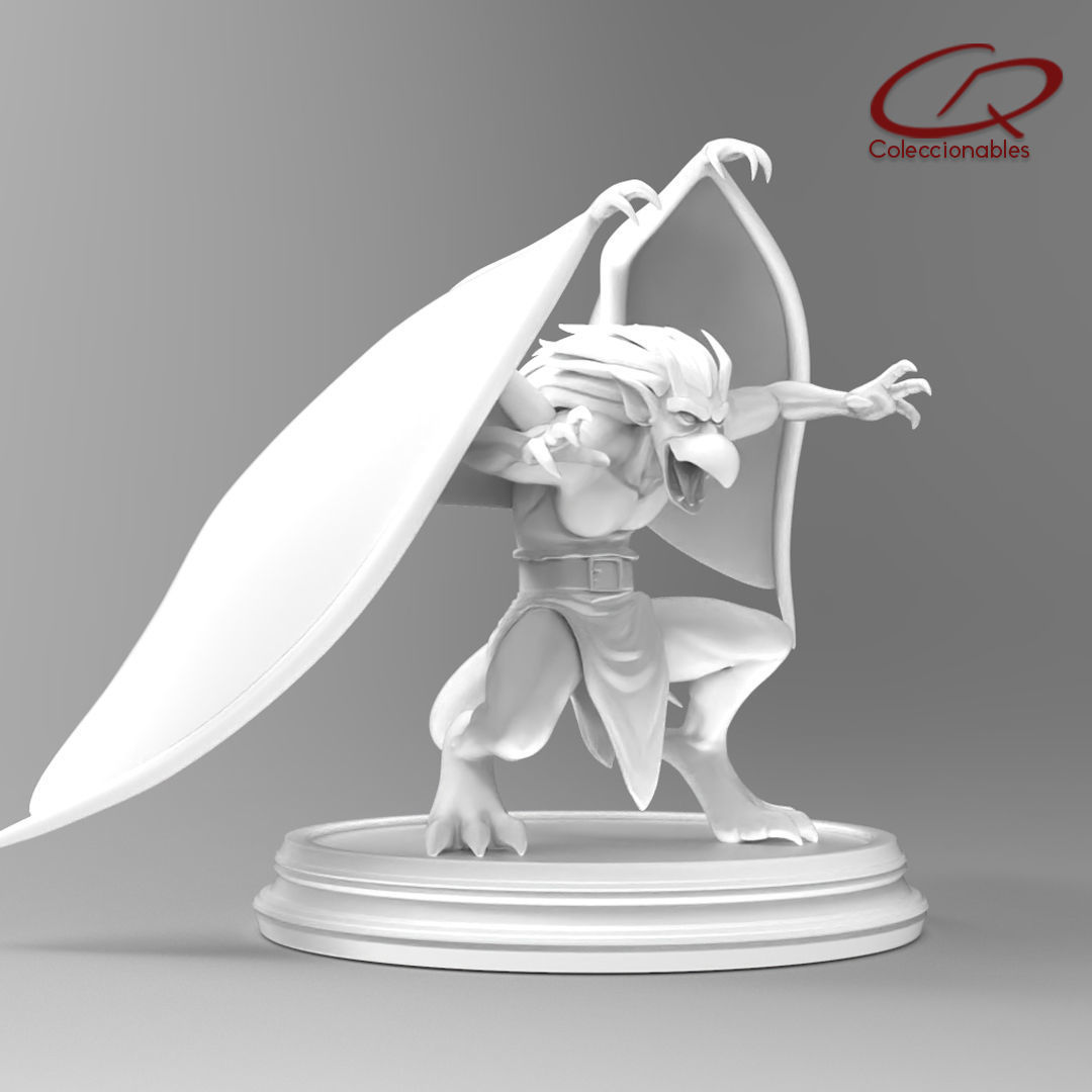 Gargoyles - Brooklyn full figure open wings 3D print model_1