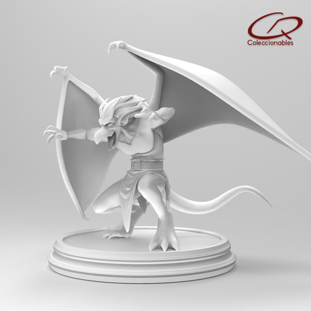 Gargoyles - Brooklyn full figure open wings 3D print model_11