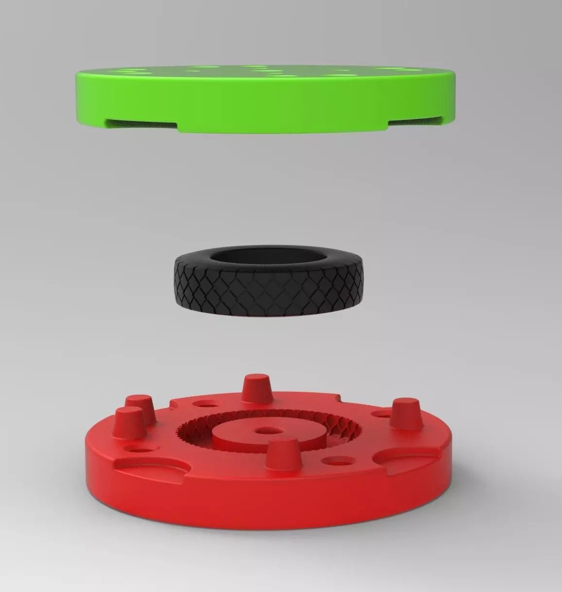 Mold for diecast truck tire 2 Scale 1 to 25 3D print model_0