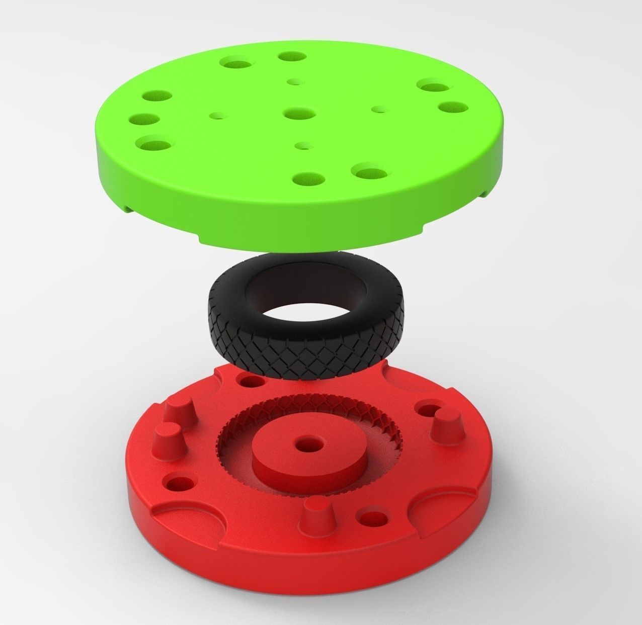 Mold for diecast truck tire 2 Scale 1 to 25 3D print model_1