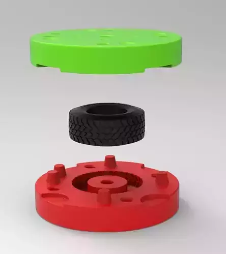 Mold for diecast truck tire 3 Scale 1 to 25