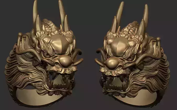 Head Dragon Ring 3D print model