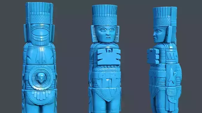 Statue Aztec  Atlante Tula 3D print model