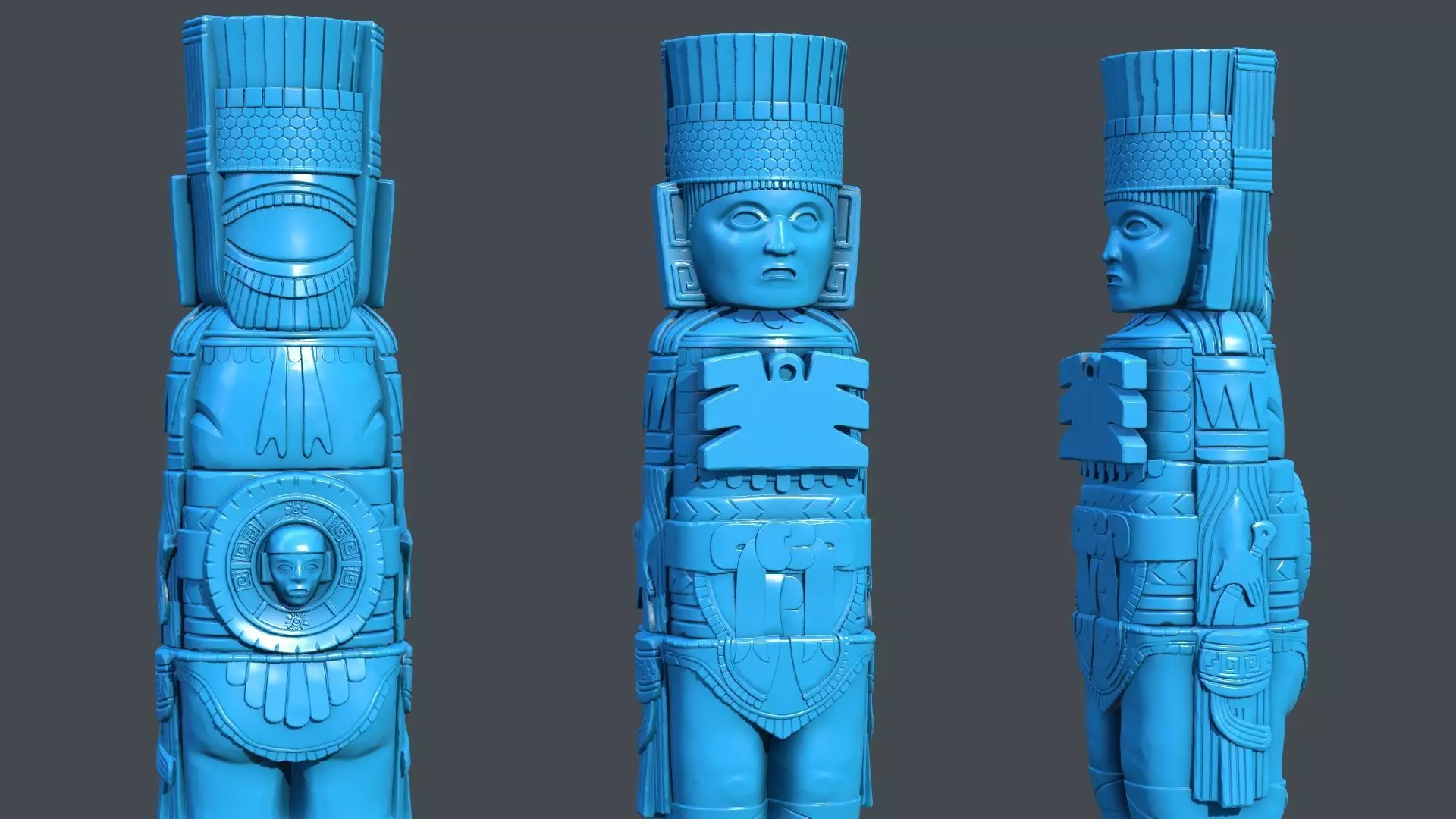 Statue Aztec  Atlante Tula 3D print model_0
