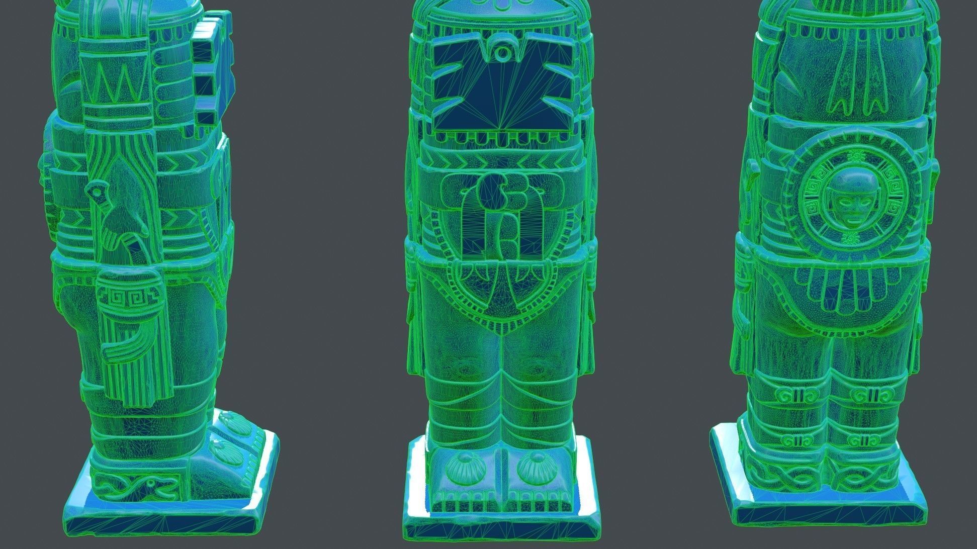 Statue Aztec  Atlante Tula 3D print model_7