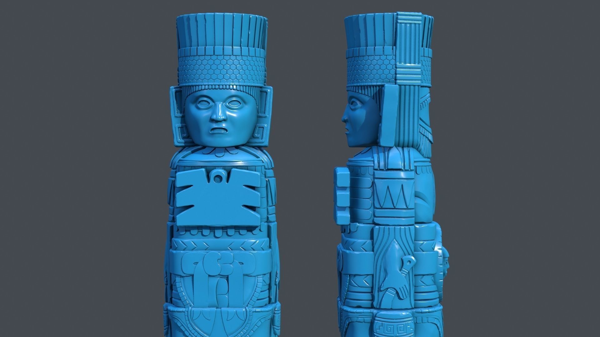 Statue Aztec  Atlante Tula 3D print model_1