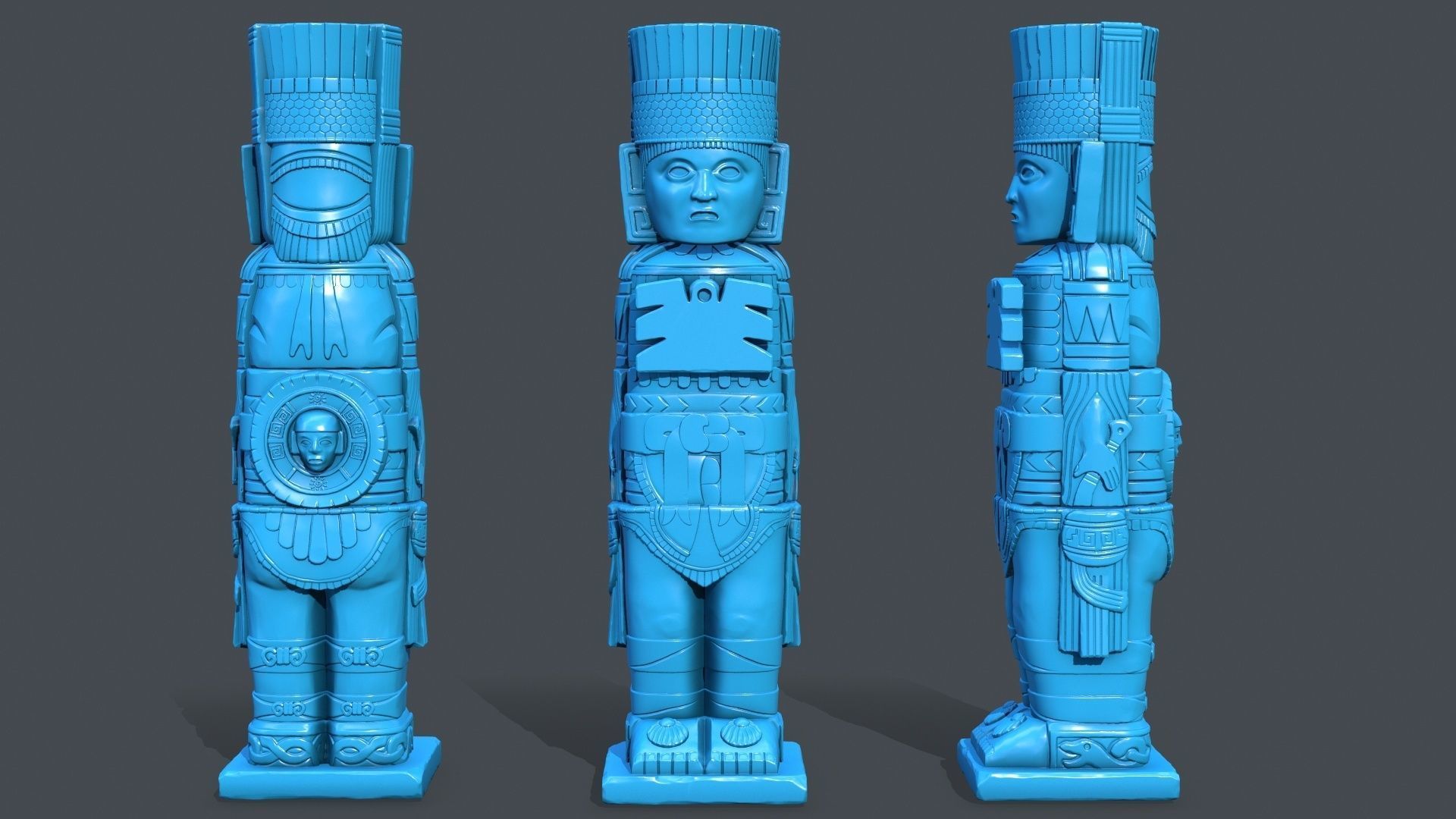 Statue Aztec  Atlante Tula 3D print model_2