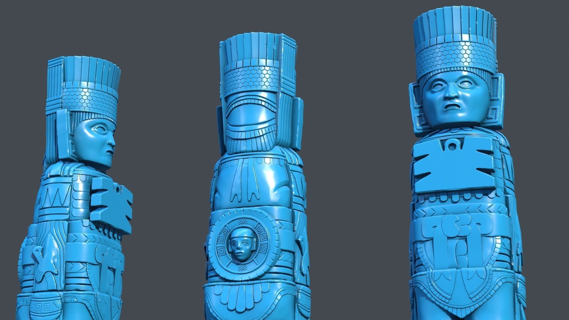 Statue Aztec  Atlante Tula 3D print model_5