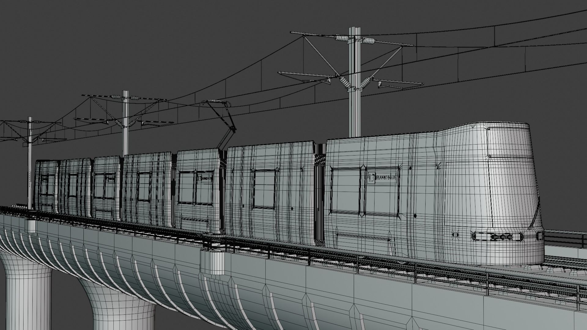 Bridge with Zurich tram 3D model_1