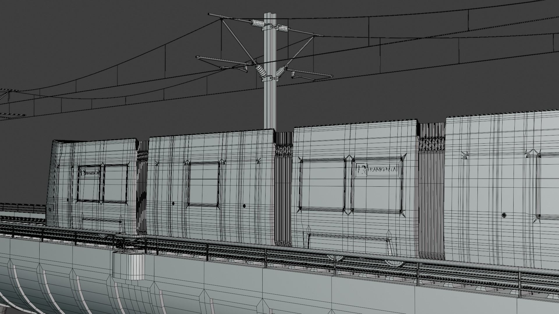 Bridge with Zurich tram 3D model_13