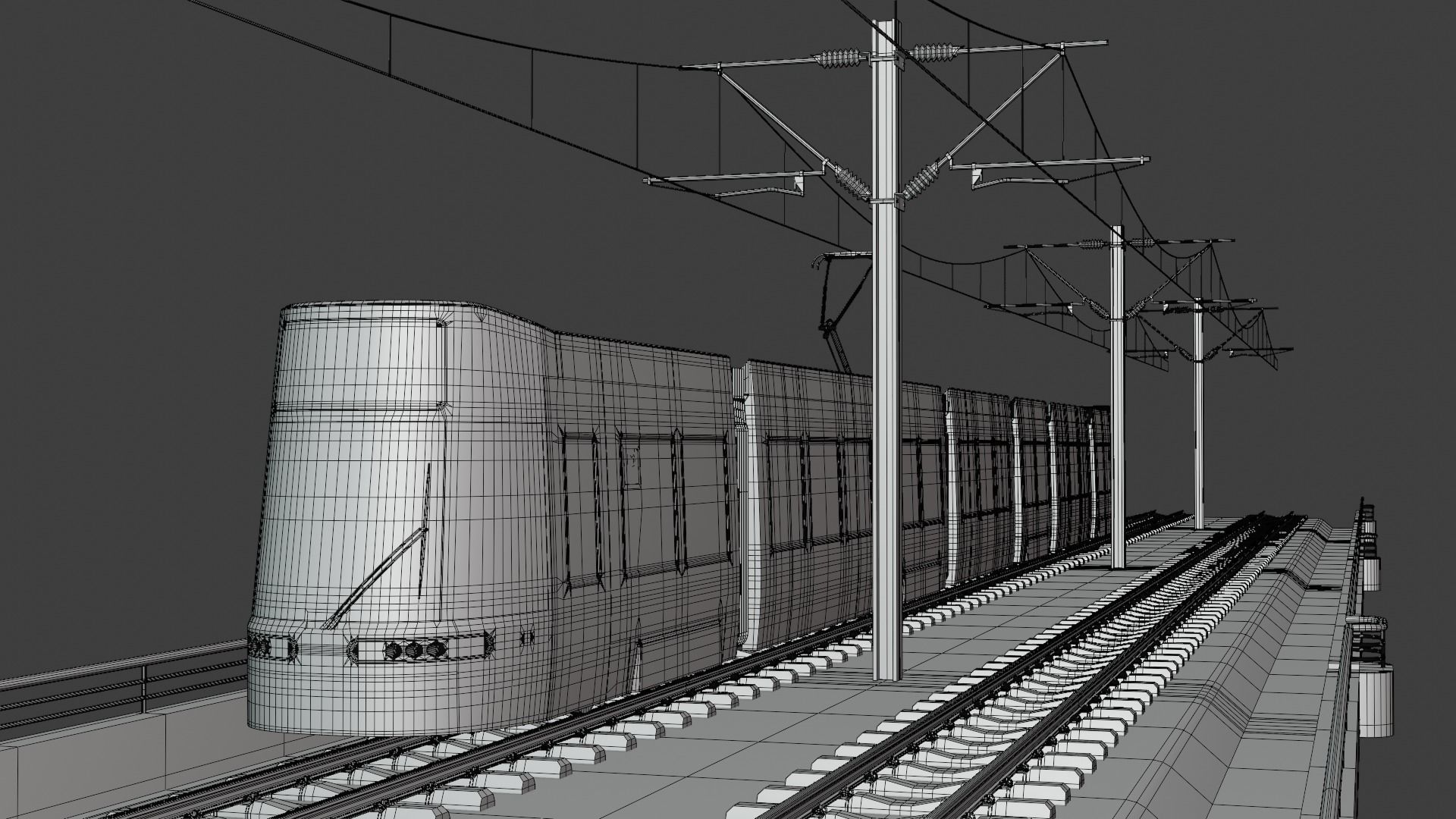 Bridge with Zurich tram 3D model_7