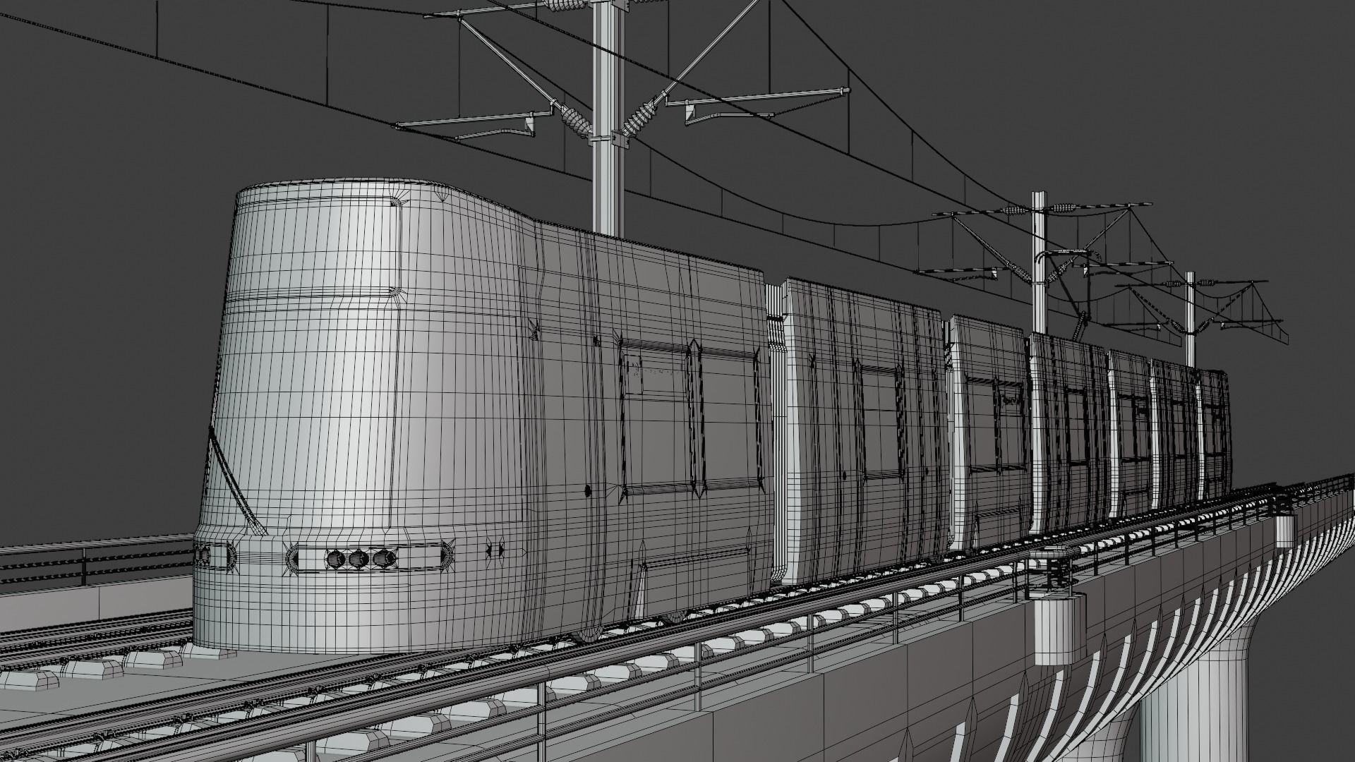 Bridge with Zurich tram 3D model_9