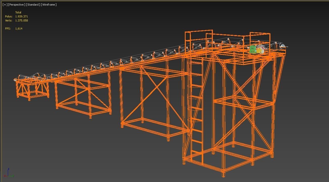 CARRIER BELT CONVEYOR FACTORY INDUSTRIAL 3D model_17