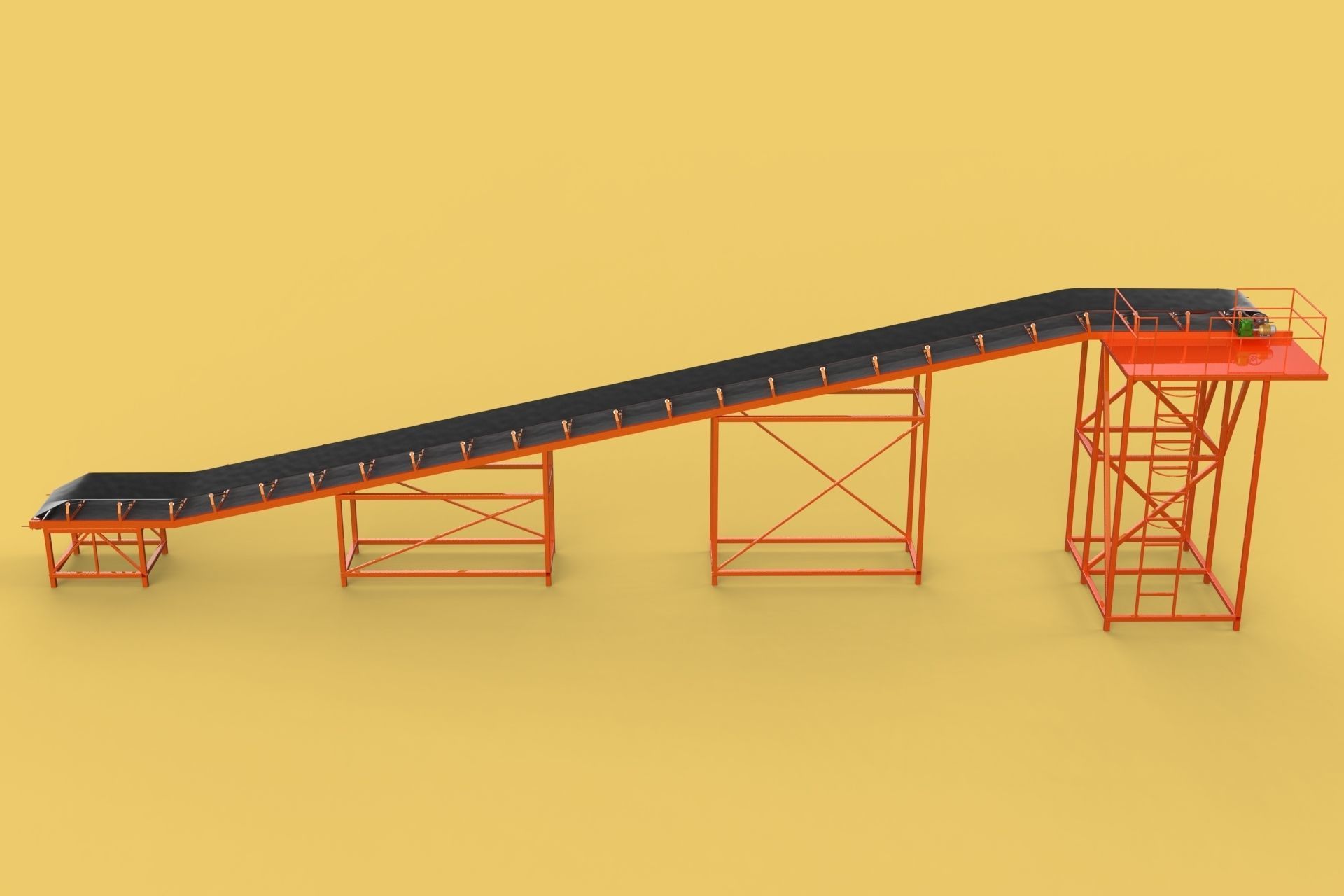 CARRIER BELT CONVEYOR FACTORY INDUSTRIAL 3D model_1
