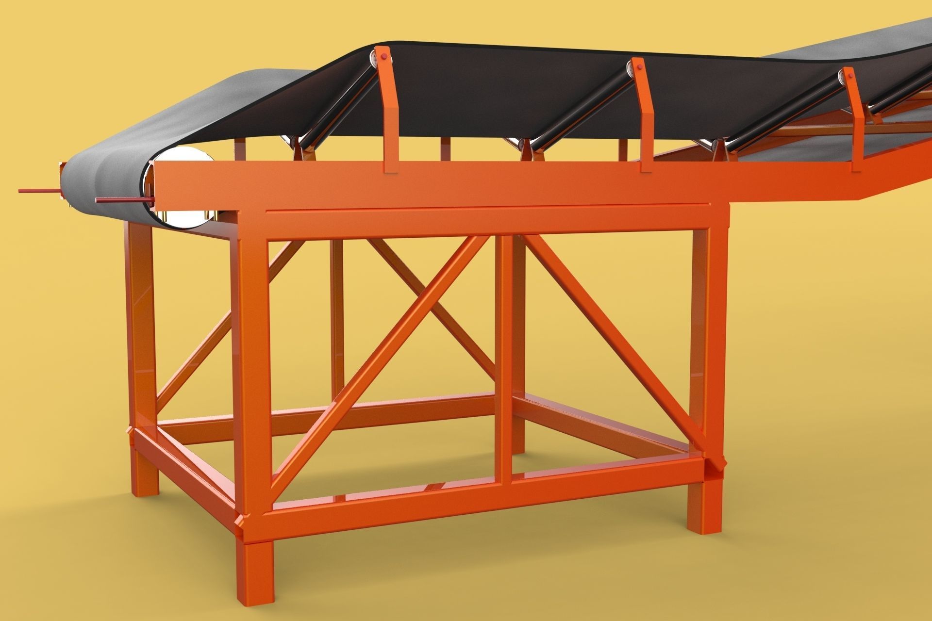 CARRIER BELT CONVEYOR FACTORY INDUSTRIAL 3D model_12