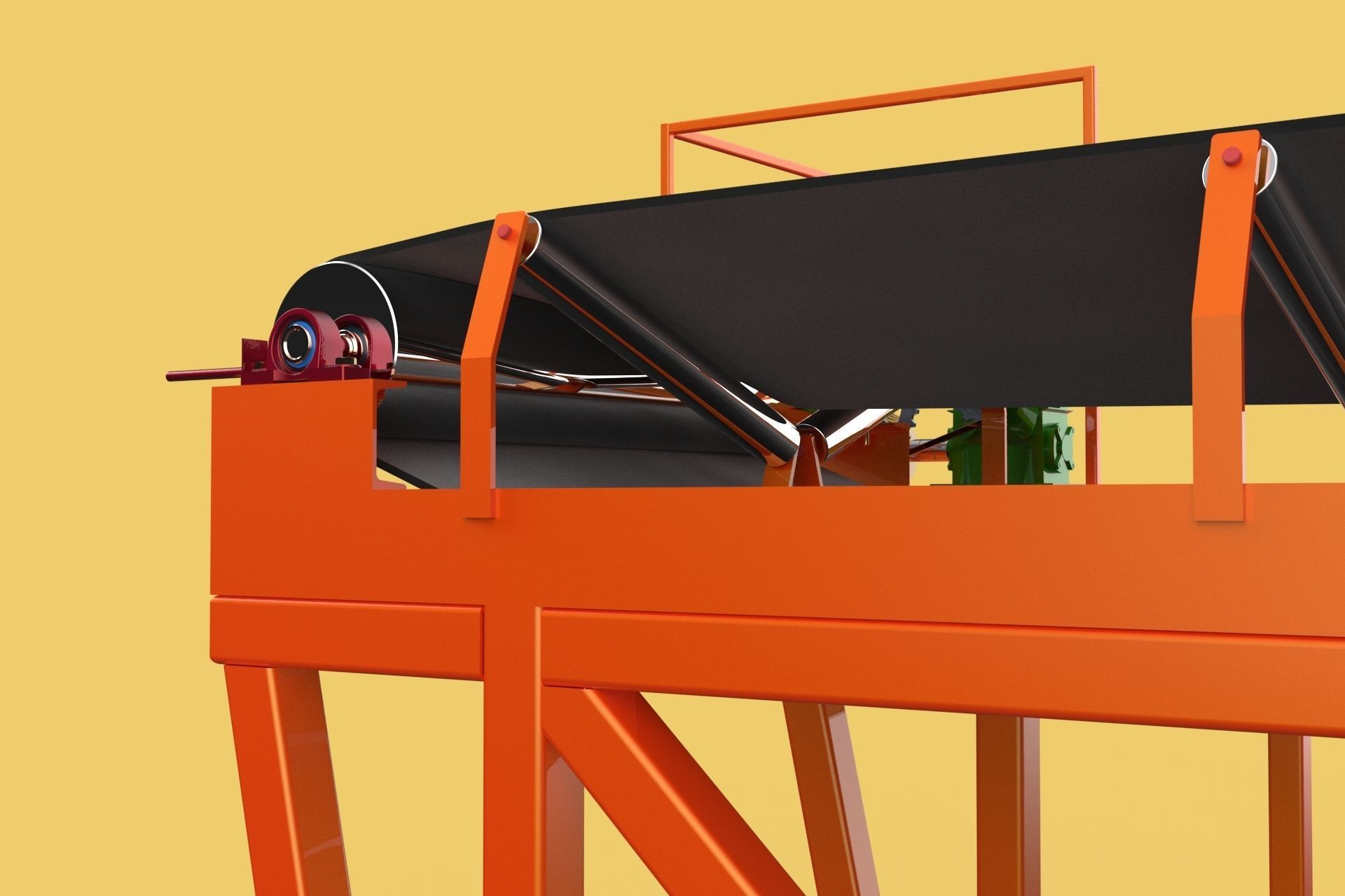 CARRIER BELT CONVEYOR FACTORY INDUSTRIAL 3D model_15