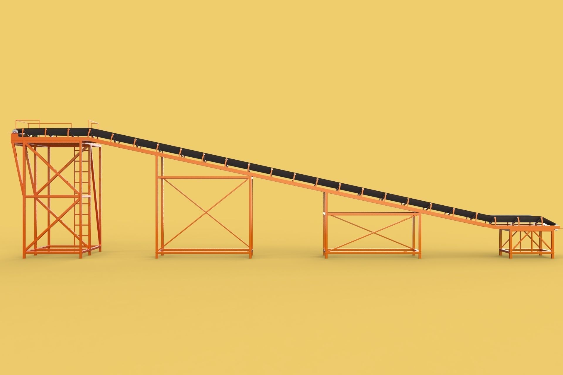 CARRIER BELT CONVEYOR FACTORY INDUSTRIAL 3D model_7