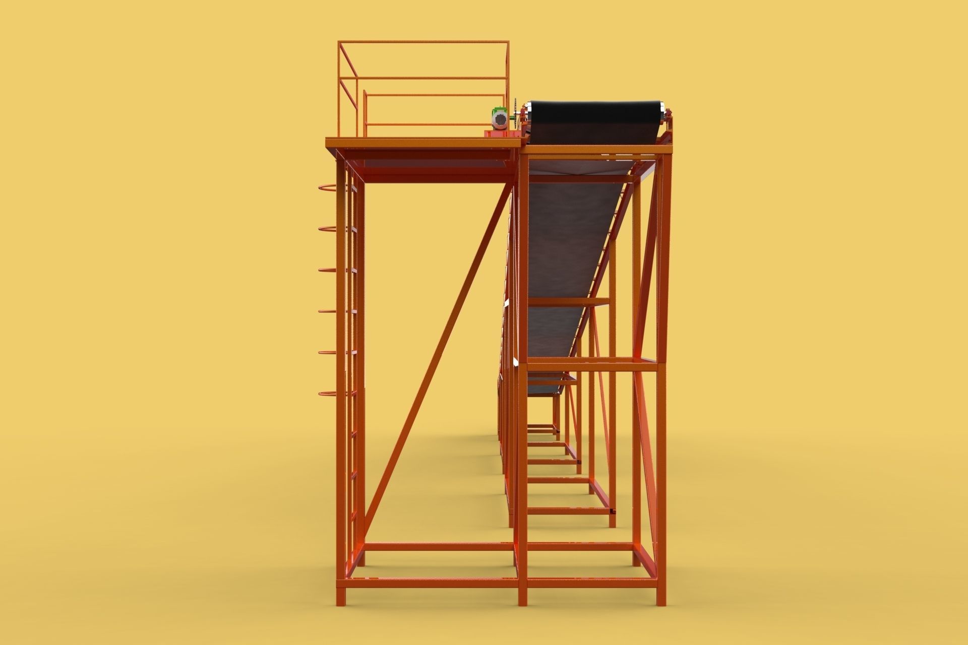 CARRIER BELT CONVEYOR FACTORY INDUSTRIAL 3D model_8