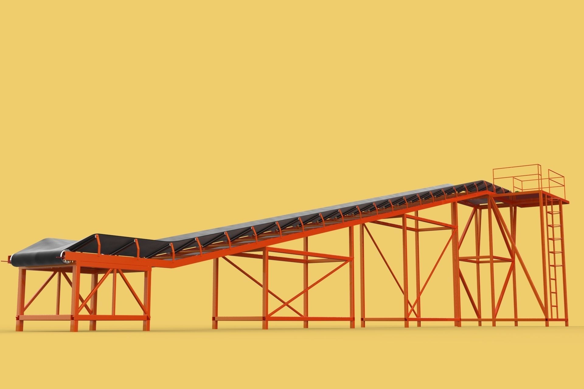 CARRIER BELT CONVEYOR FACTORY INDUSTRIAL 3D model_5