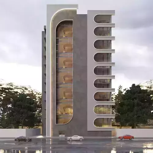 residential tower Low-poly 3D model