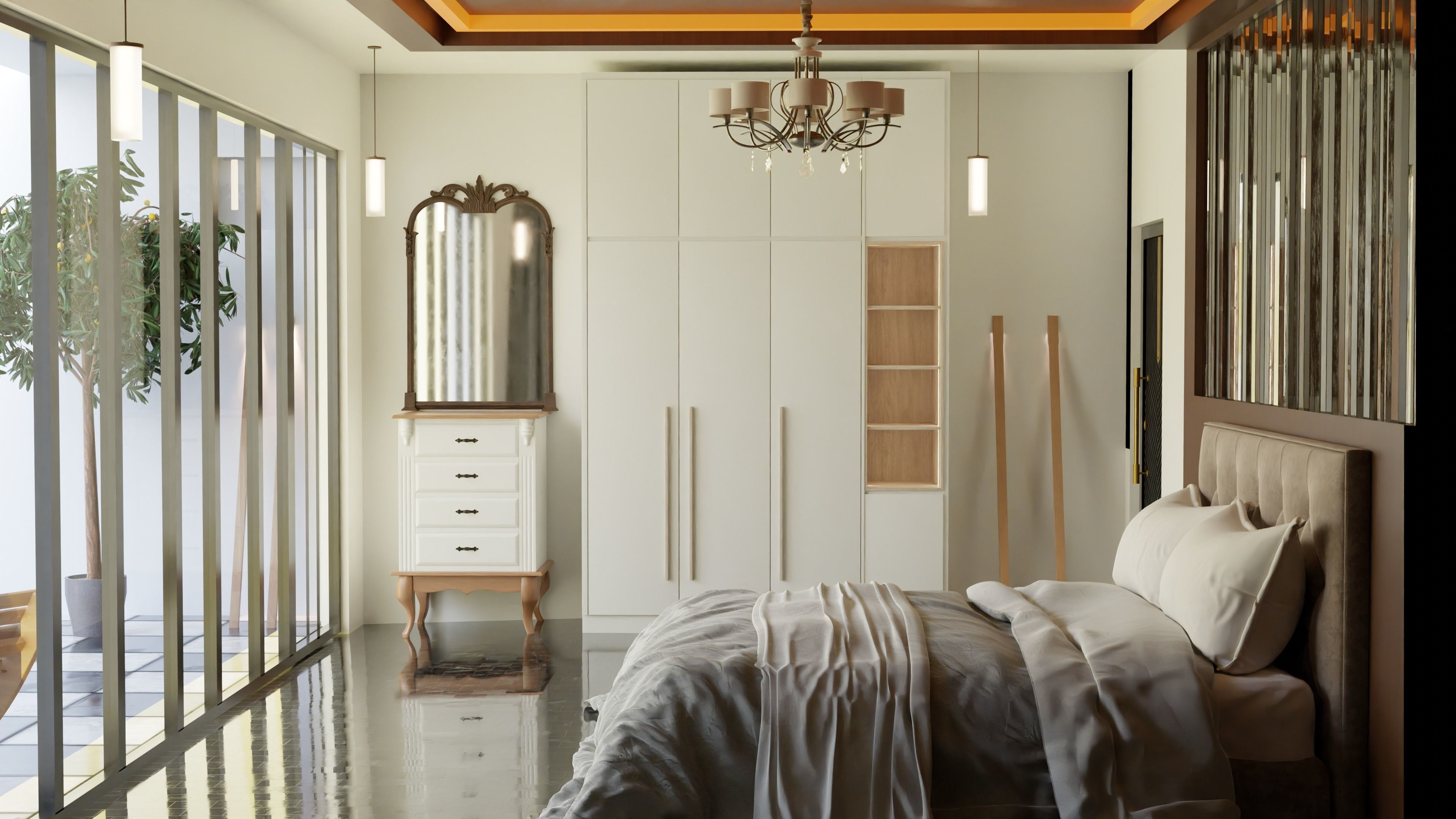 Modern House with Pool 3D model_7