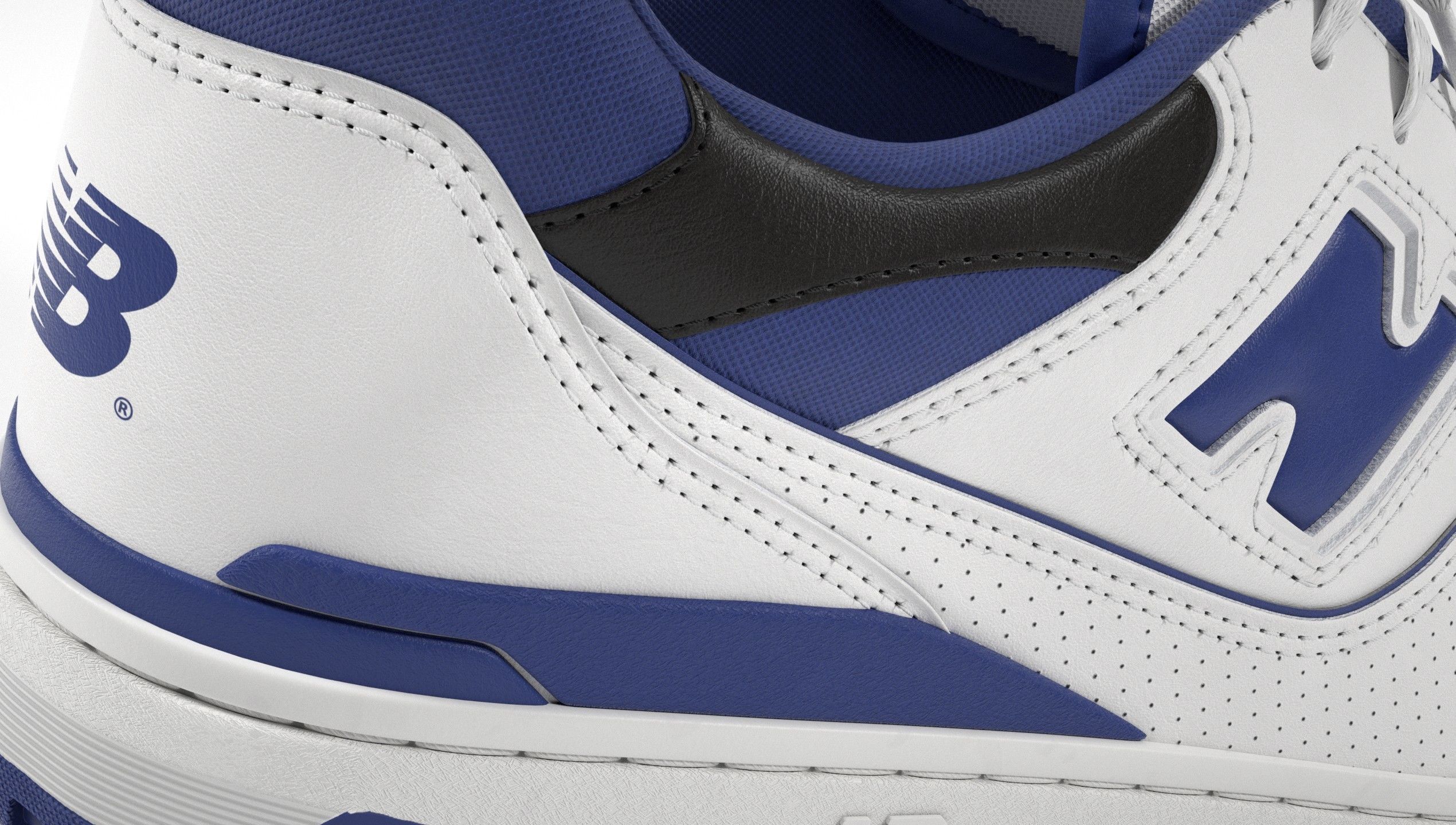 New Balance 550 White Blue Sneaker 3D model_2