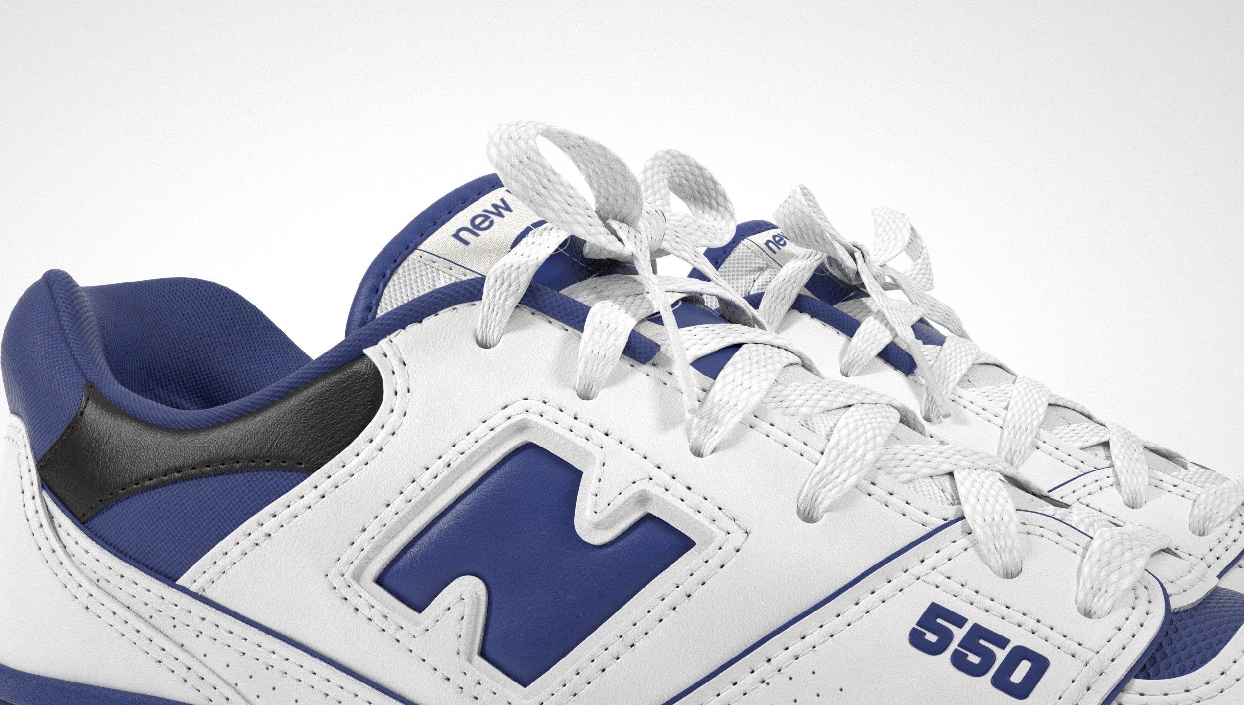 New Balance 550 White Blue Sneaker 3D model_20