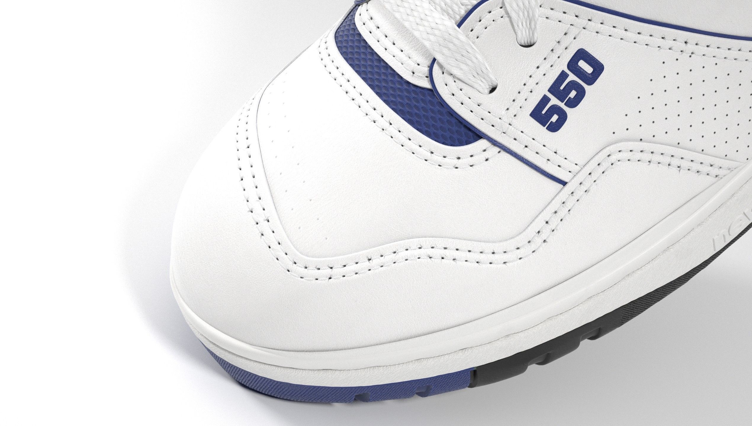 New Balance 550 White Blue Sneaker 3D model_8
