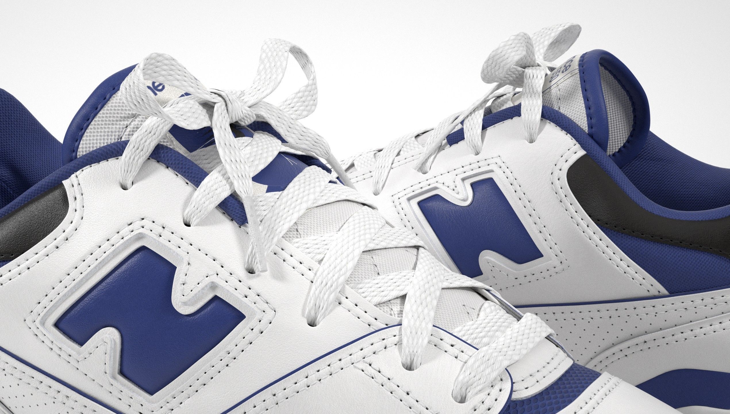 New Balance 550 White Blue Sneaker 3D model_22