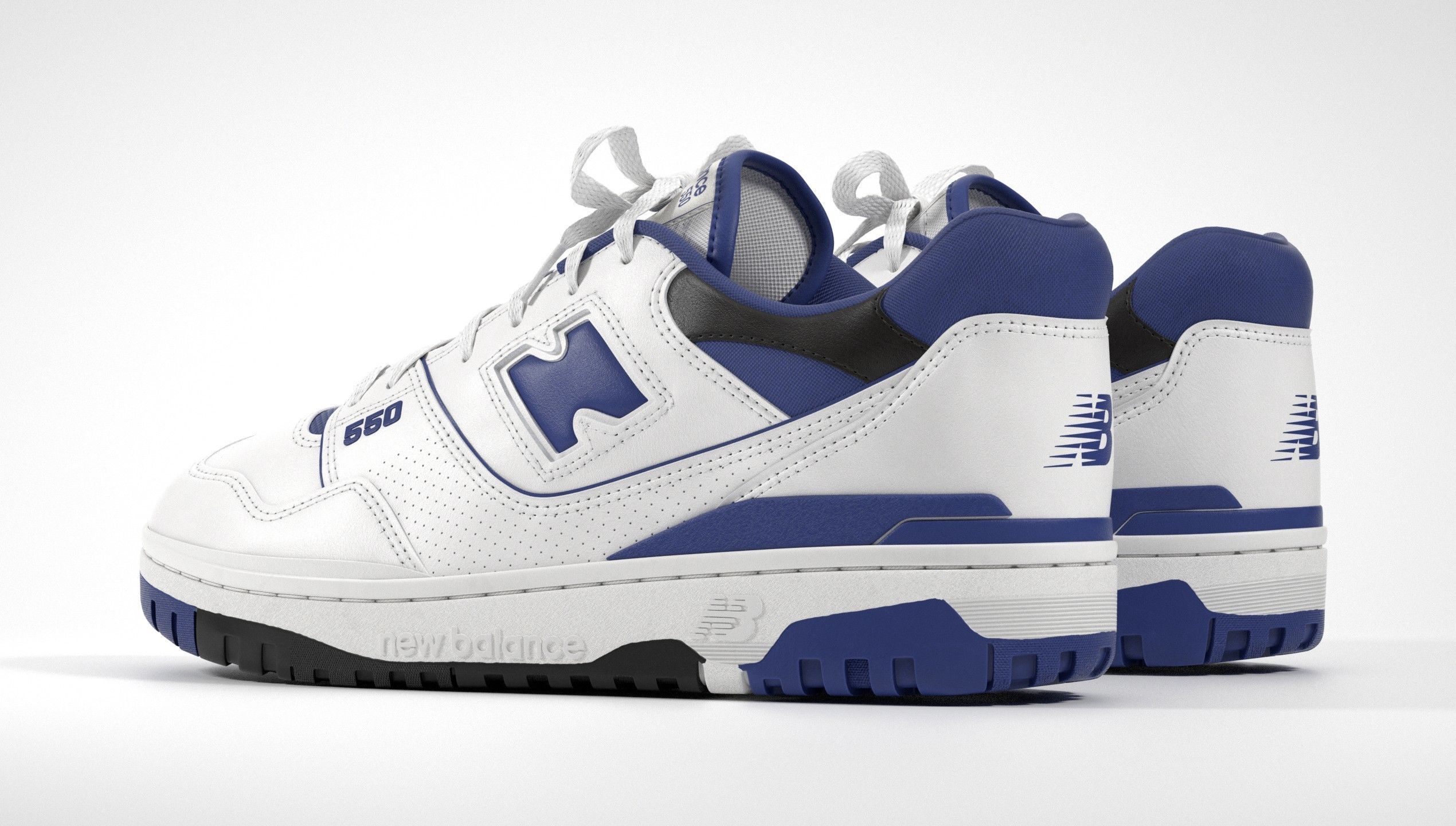New Balance 550 White Blue Sneaker 3D model_21