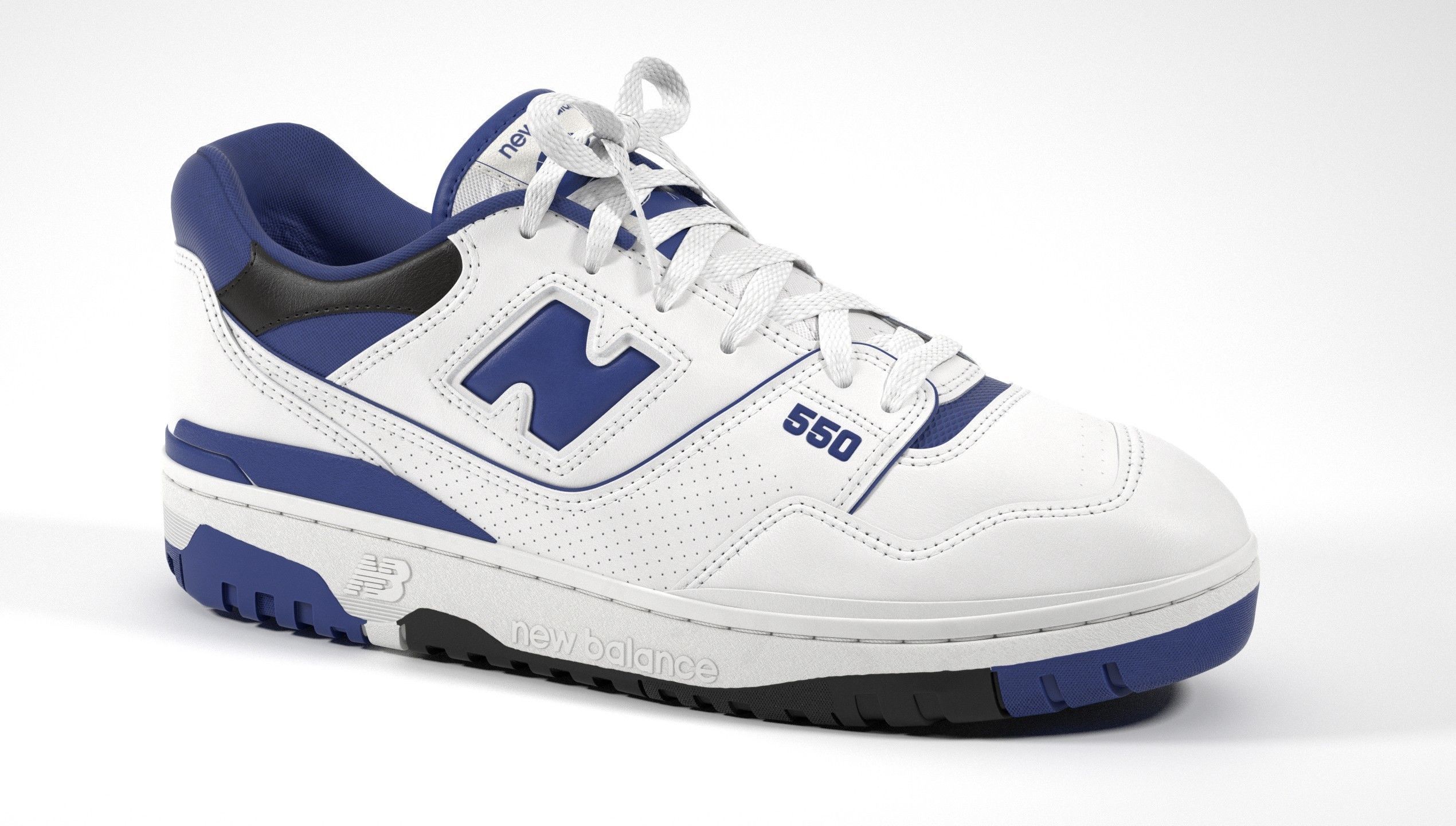 New Balance 550 White Blue Sneaker 3D model_25