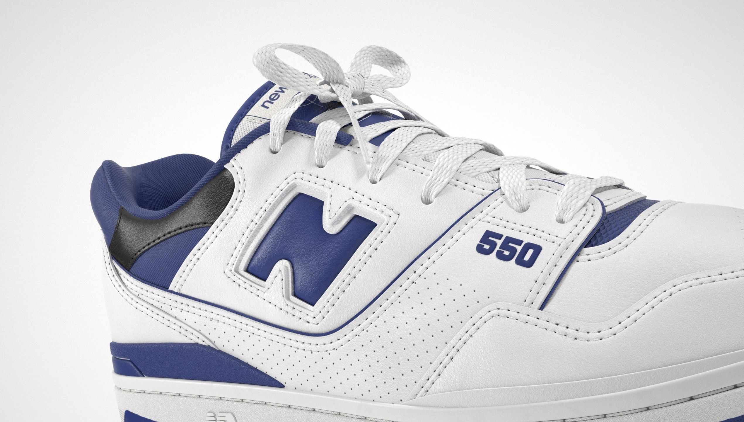New Balance 550 White Blue Sneaker 3D model_16